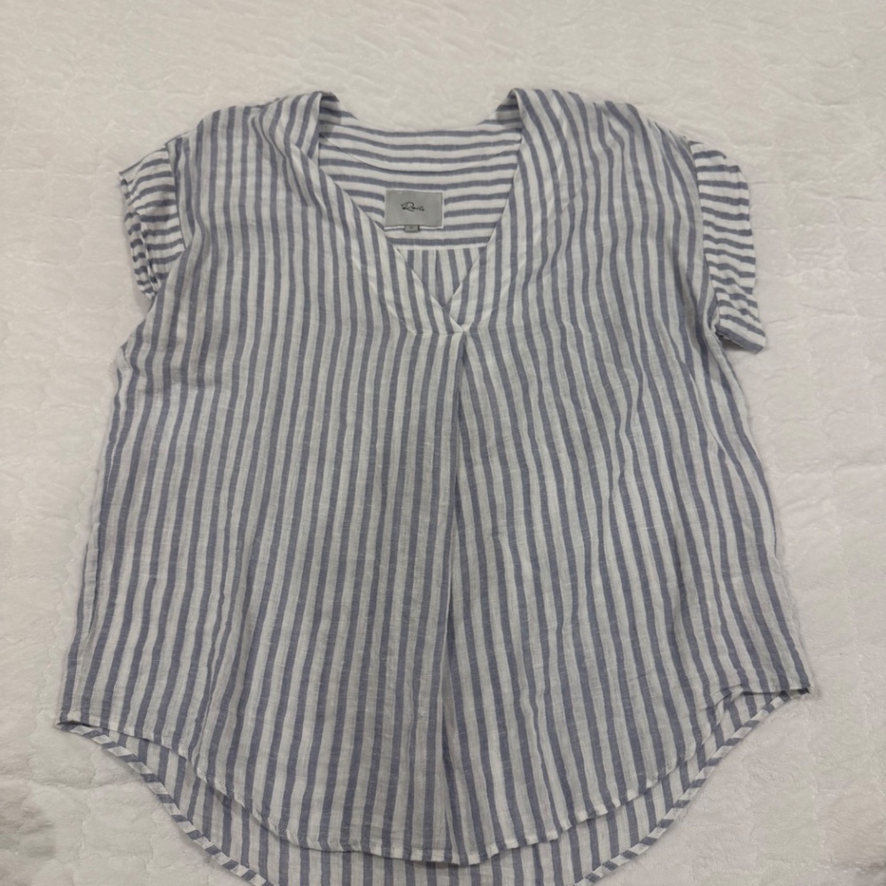 Rails “Nala” Striped Blouse • Blue Iris Vertical Stripe - Picture 4 of 6